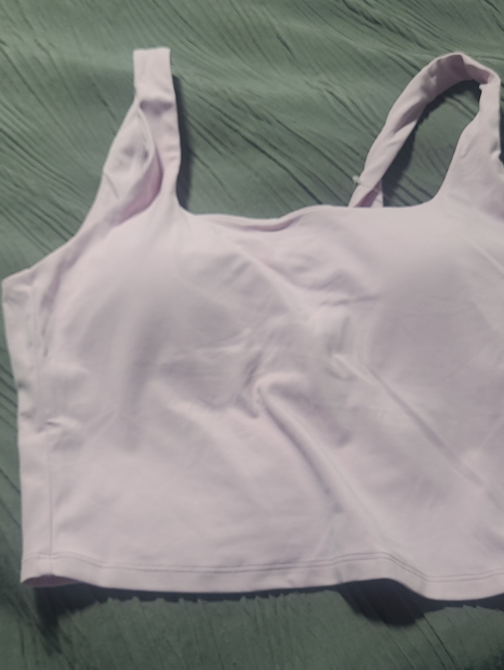 Light Pink Square Neck Crop Tank